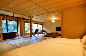 客房, 非吸煙房, 河景 (Japanese Style with Open-air-bath) | 高級寢具、房內夾萬、遮光窗簾/窗簾、免費 Wi-Fi