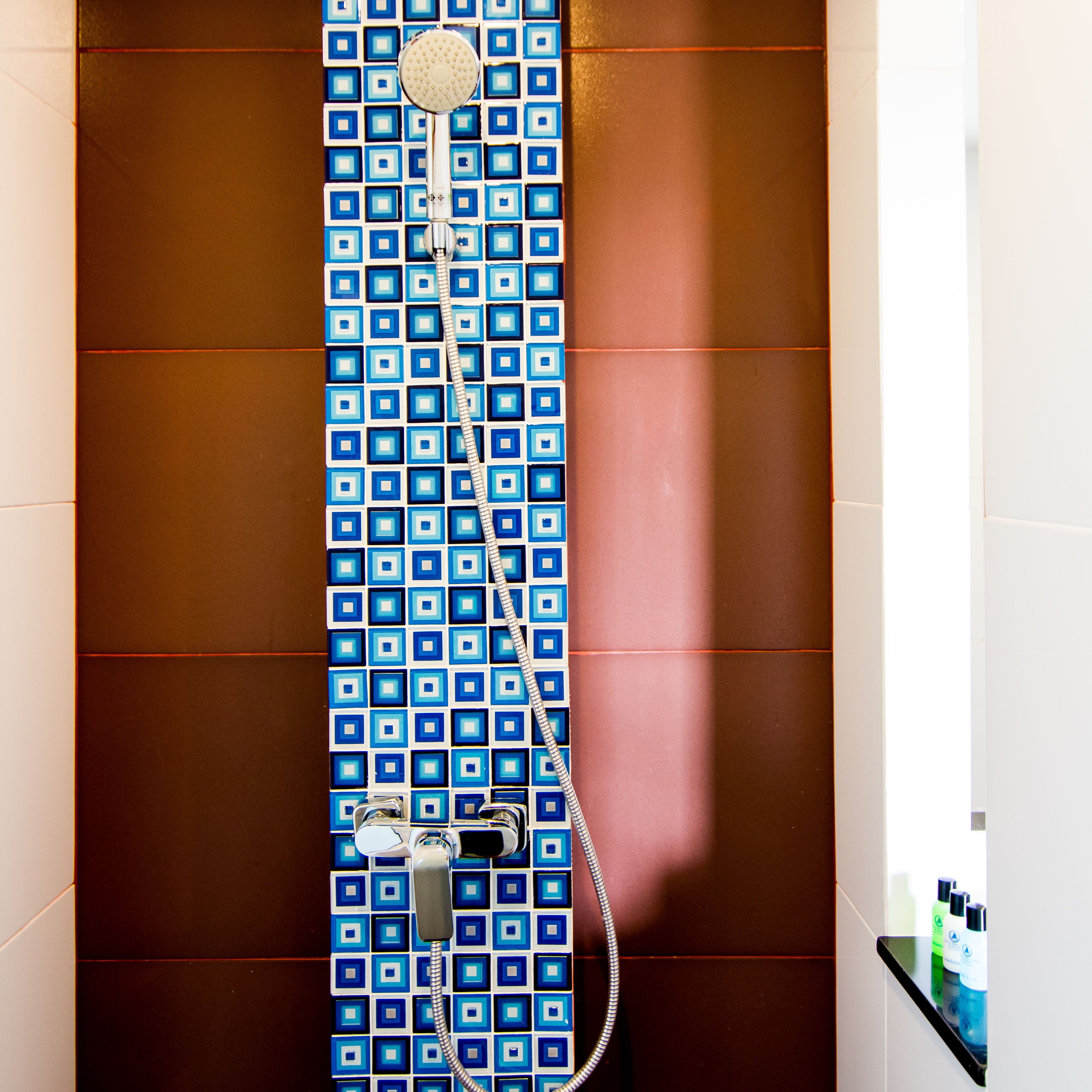 shower, free toiletries, hair dryer, bathrobes