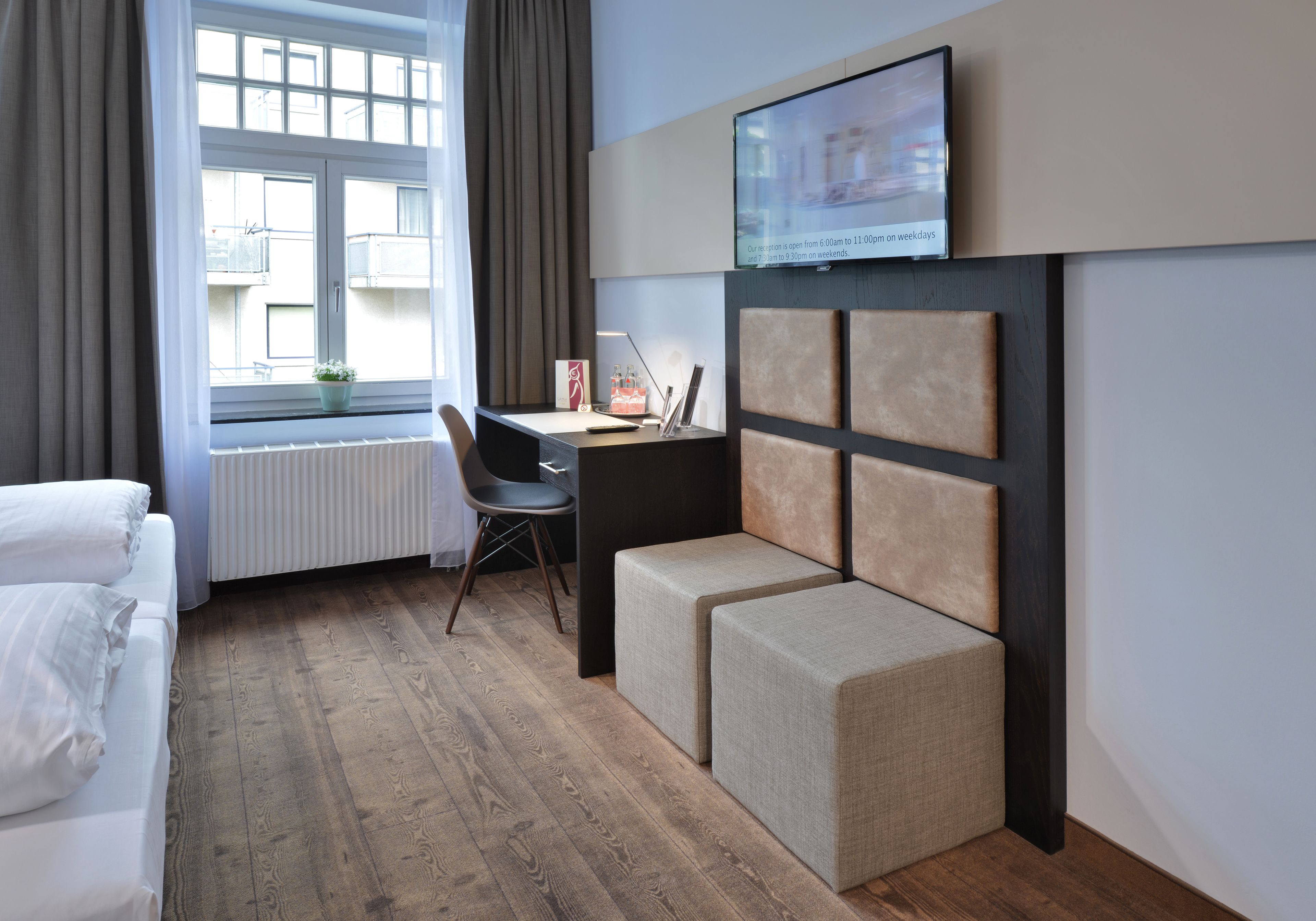 basic double or twin room | premium bedding, in-room safe, desk, soundproofing