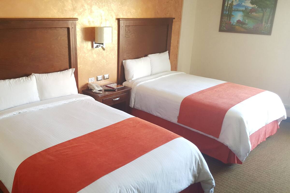 Double or Twin Room, 2 Double Beds | Desk, iron/ironing board (on request), WiFi (free), bed sheets