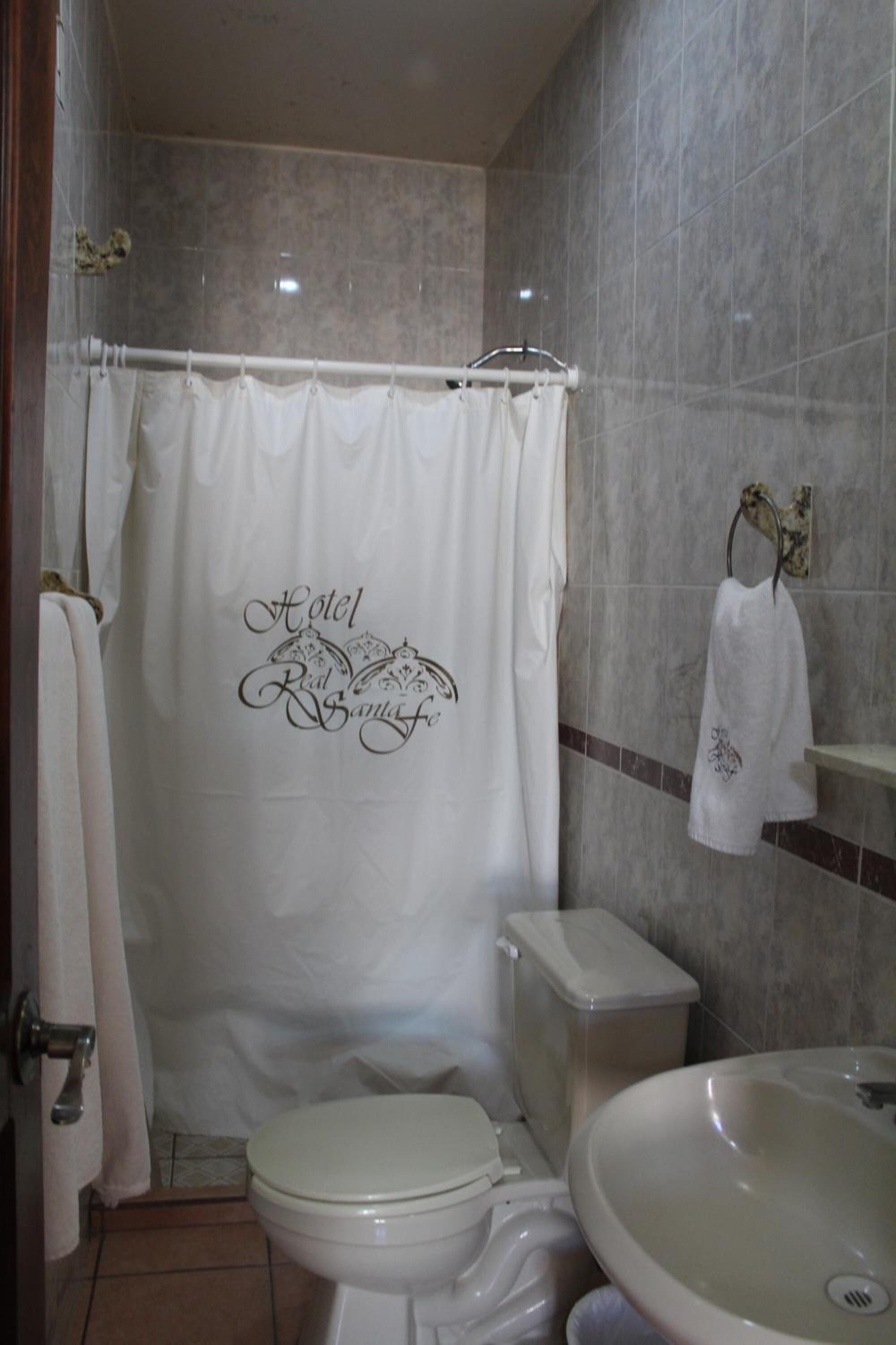 shower, free toiletries, towels