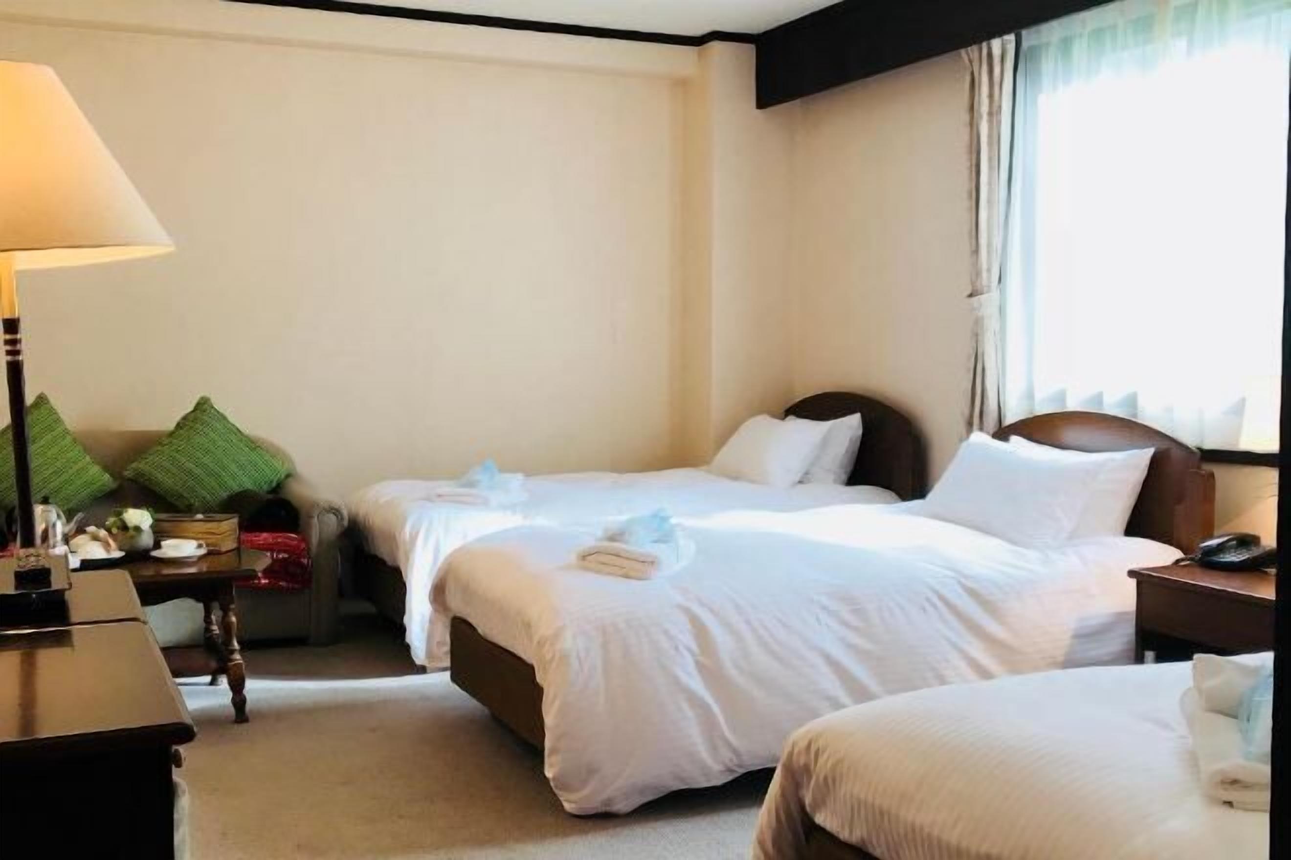 Desk, free WiFi, bed sheets