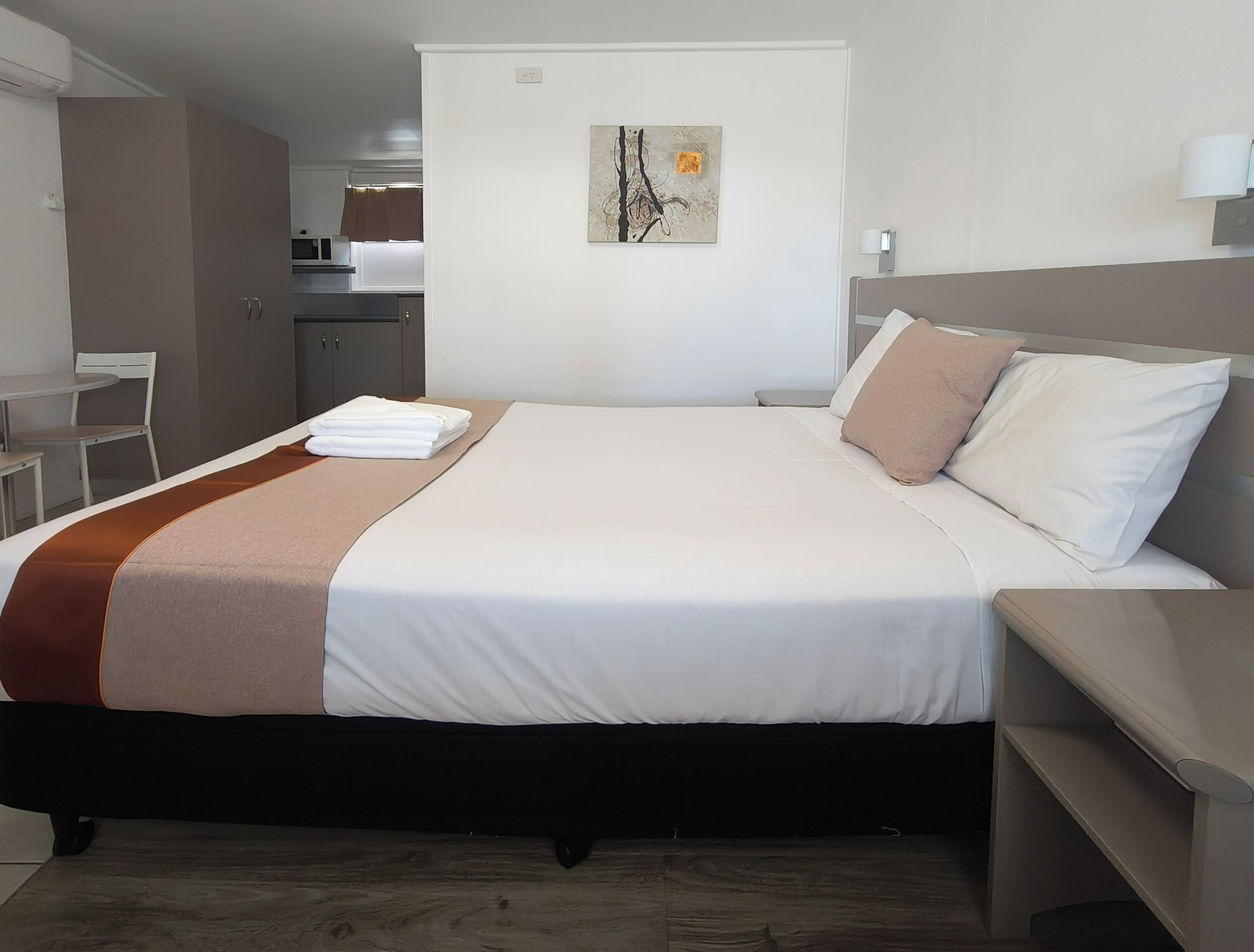 Executive Unit | Premium bedding, Select Comfort beds, desk, laptop workspace
