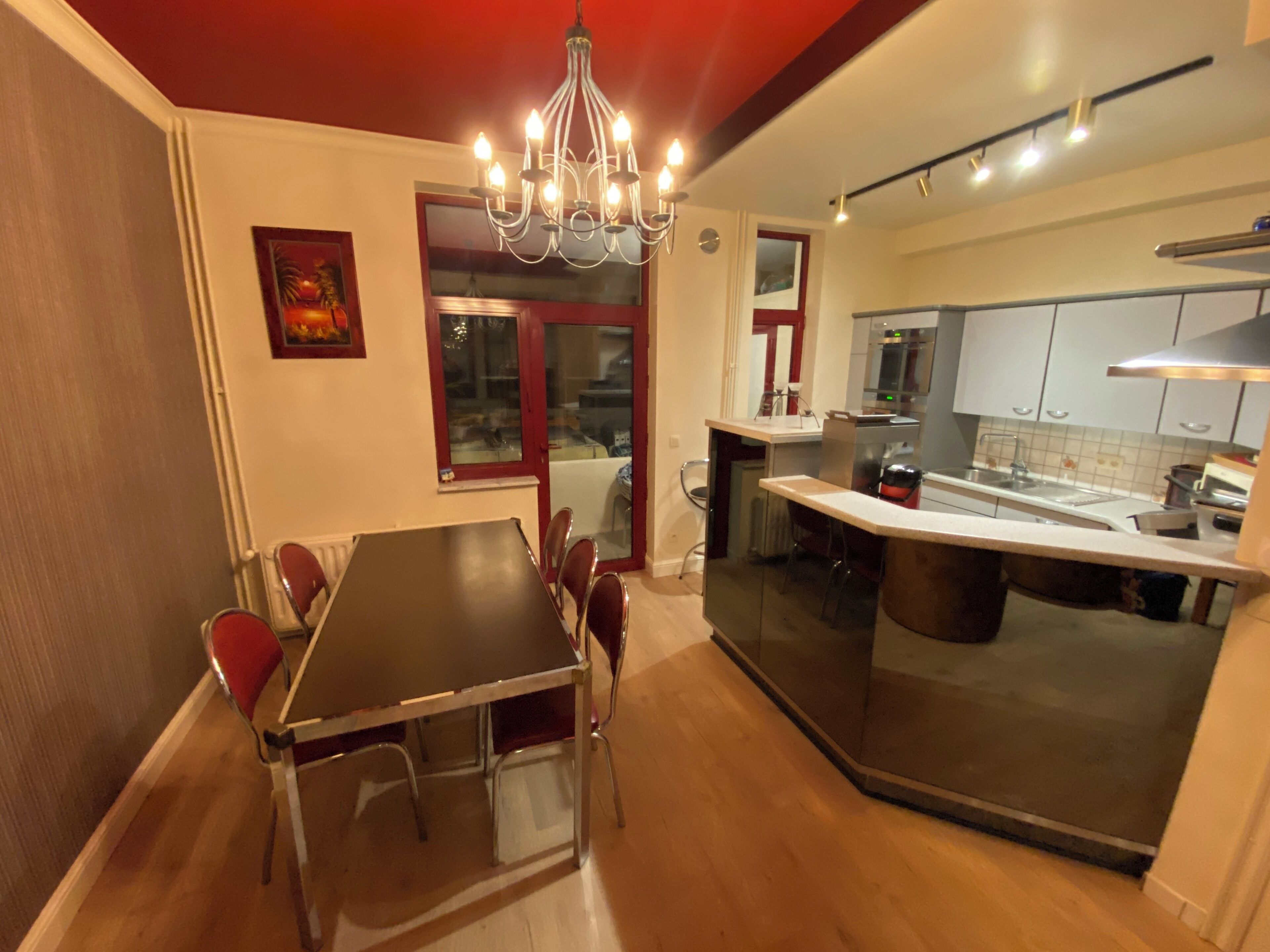 premium apartment, city view | private kitchen | full-sized fridge, microwave, oven, stovetop