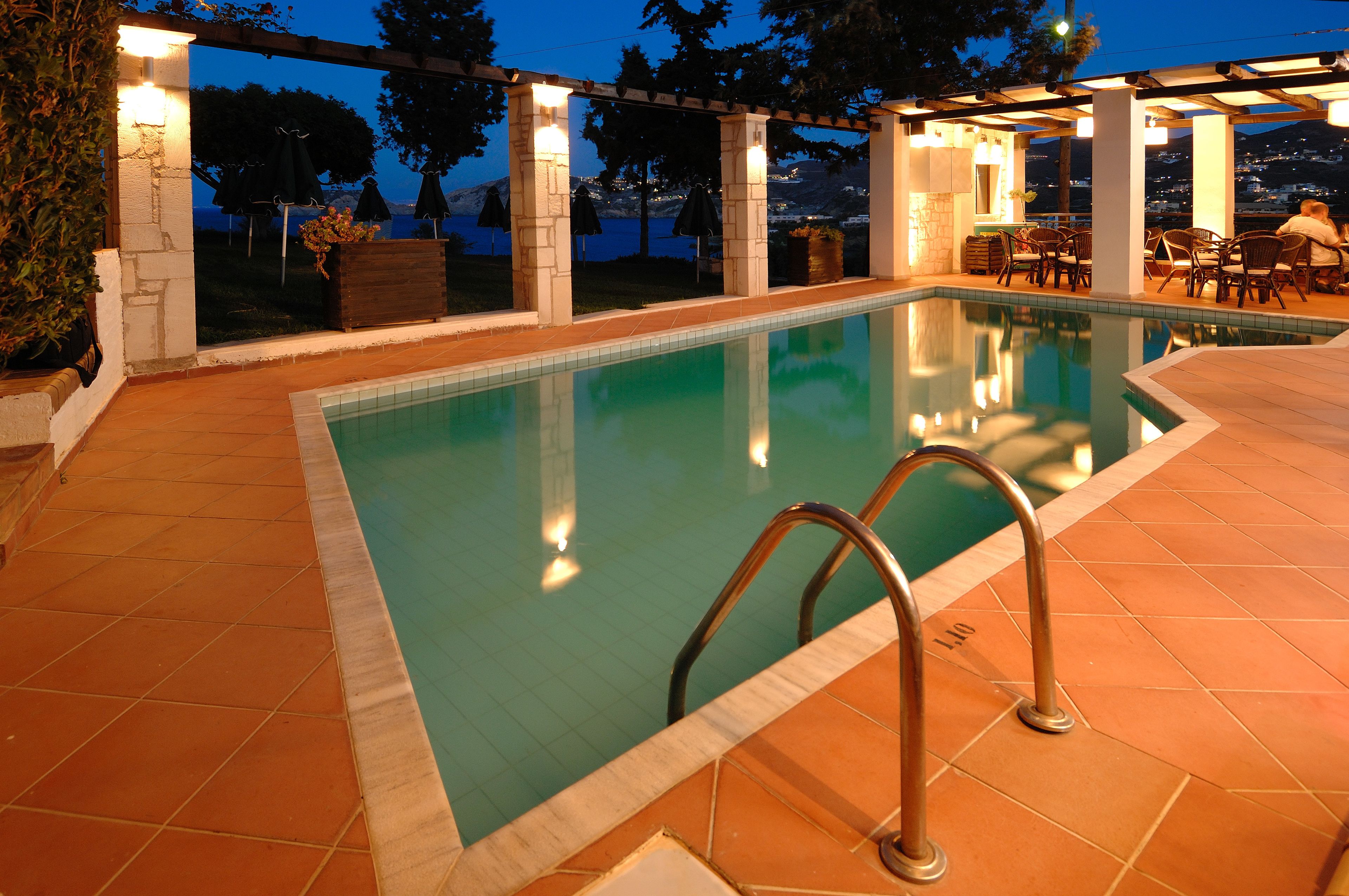 Outdoor pool, pool loungers
