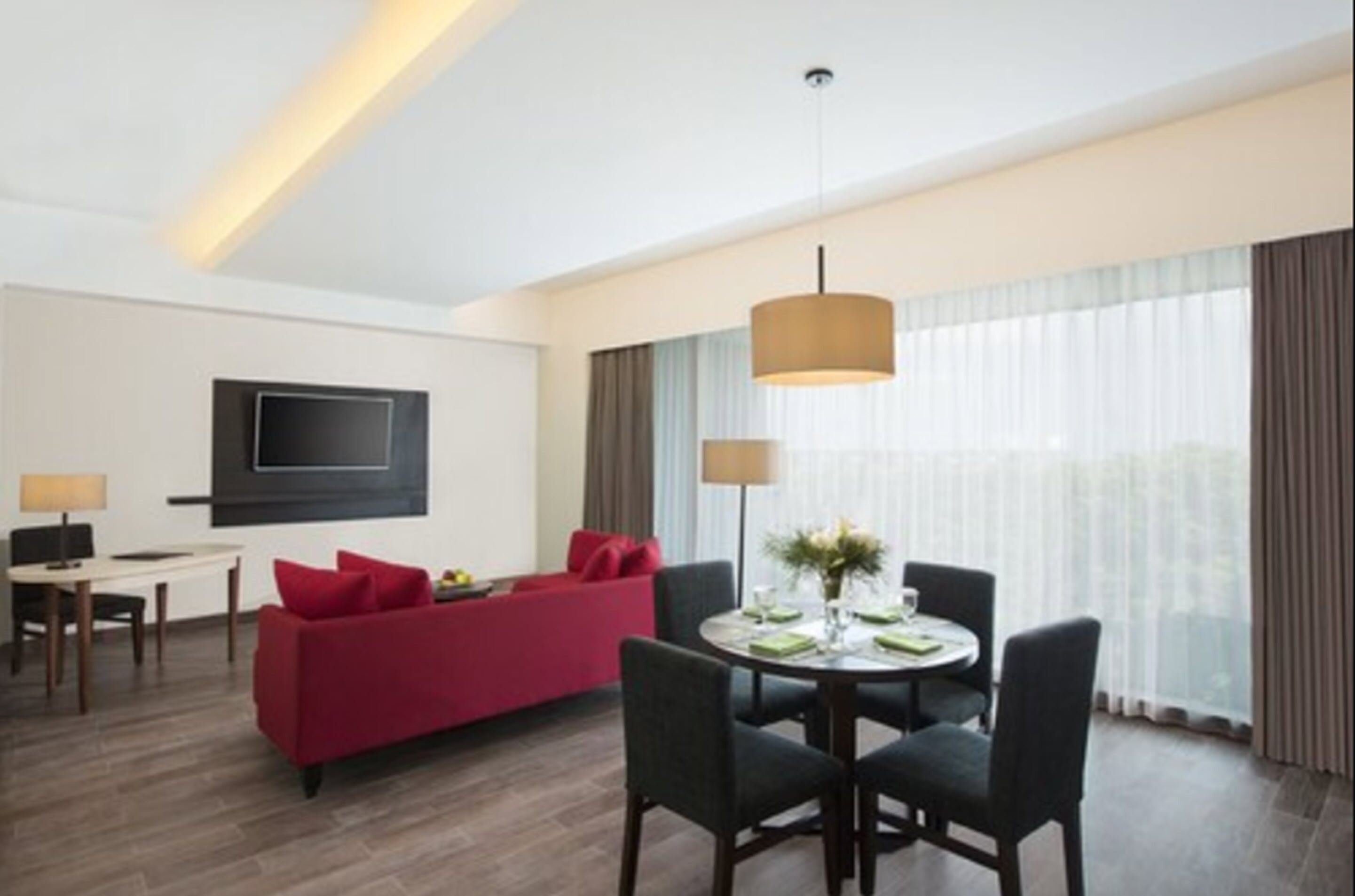 suite | living room | 38-inch flat-screen tv with cable channels, tv