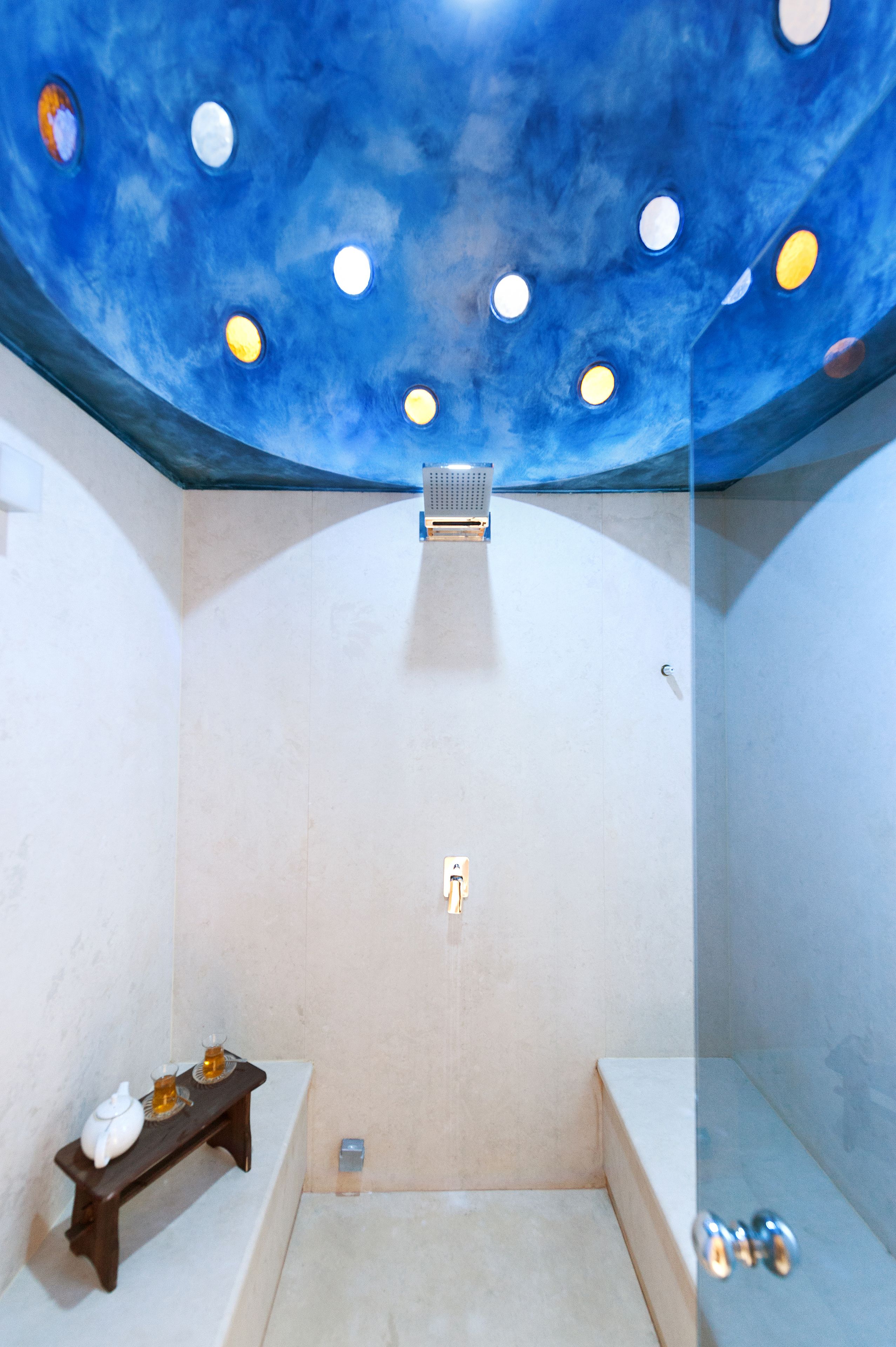 suite, sauna (vip - narcissus) | bathroom | hydromassage showerhead, designer toiletries, hair dryer, bathrobes