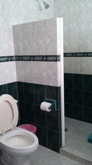 Shower, rainfall showerhead, free toiletries, towels - Hotel Ripoll Veracruz (Veracruz)