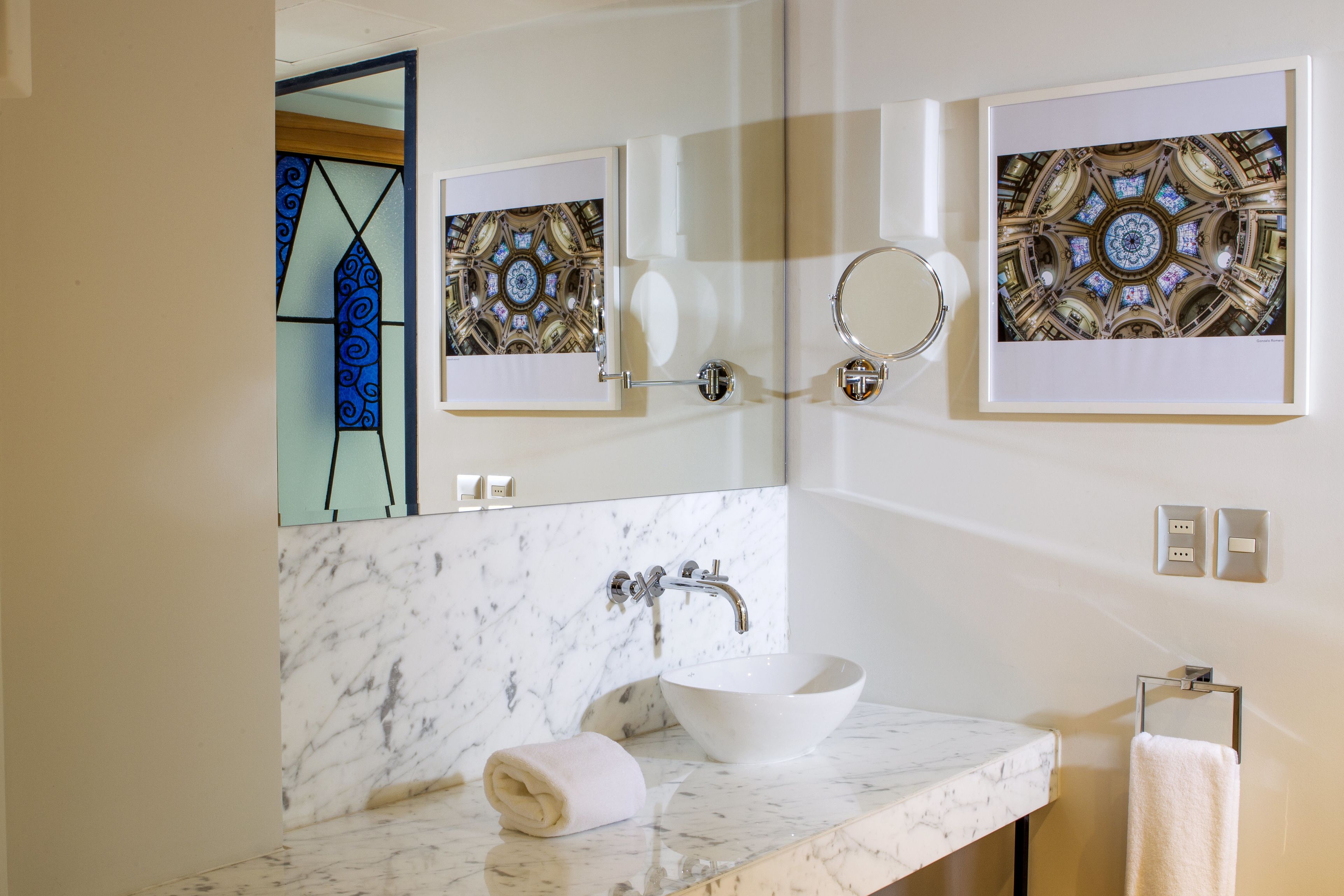 superior double room | bathroom | rainfall showerhead, designer toiletries, hair dryer, bathrobes