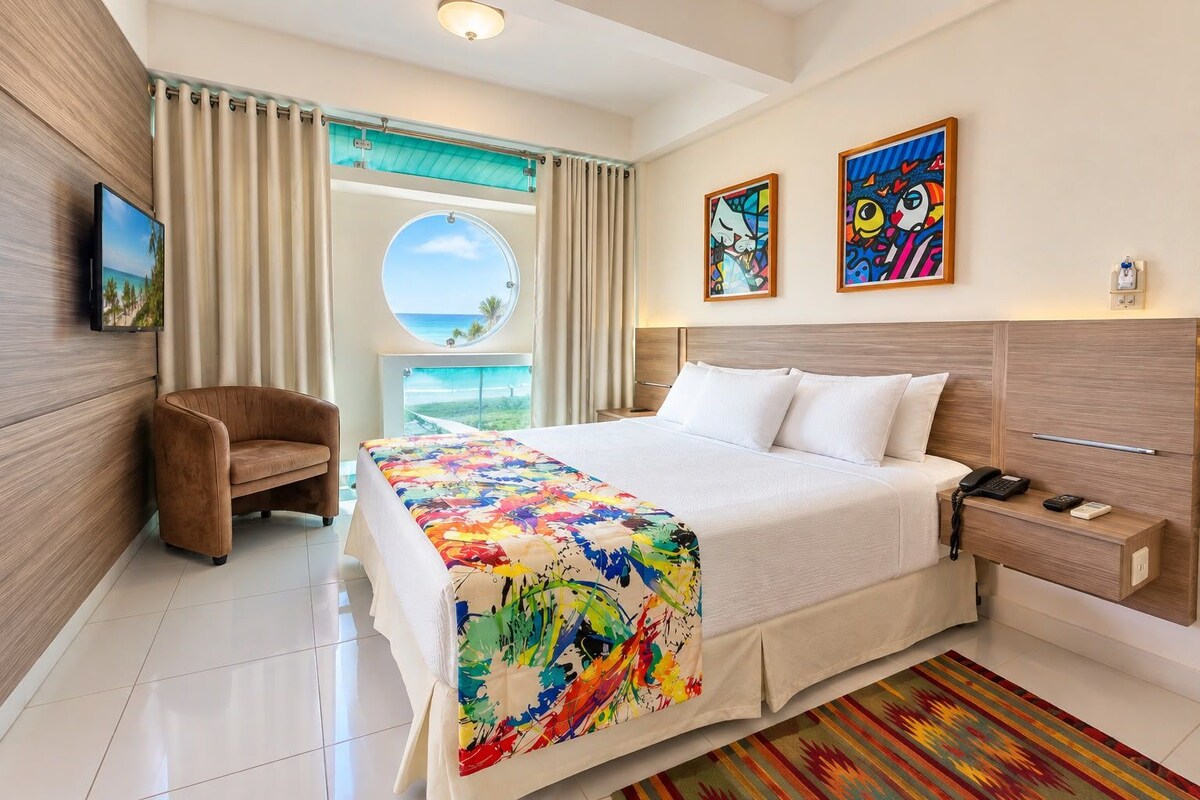 Standard Double Room, Sea View | Minibar, desk, blackout curtains, free WiFi