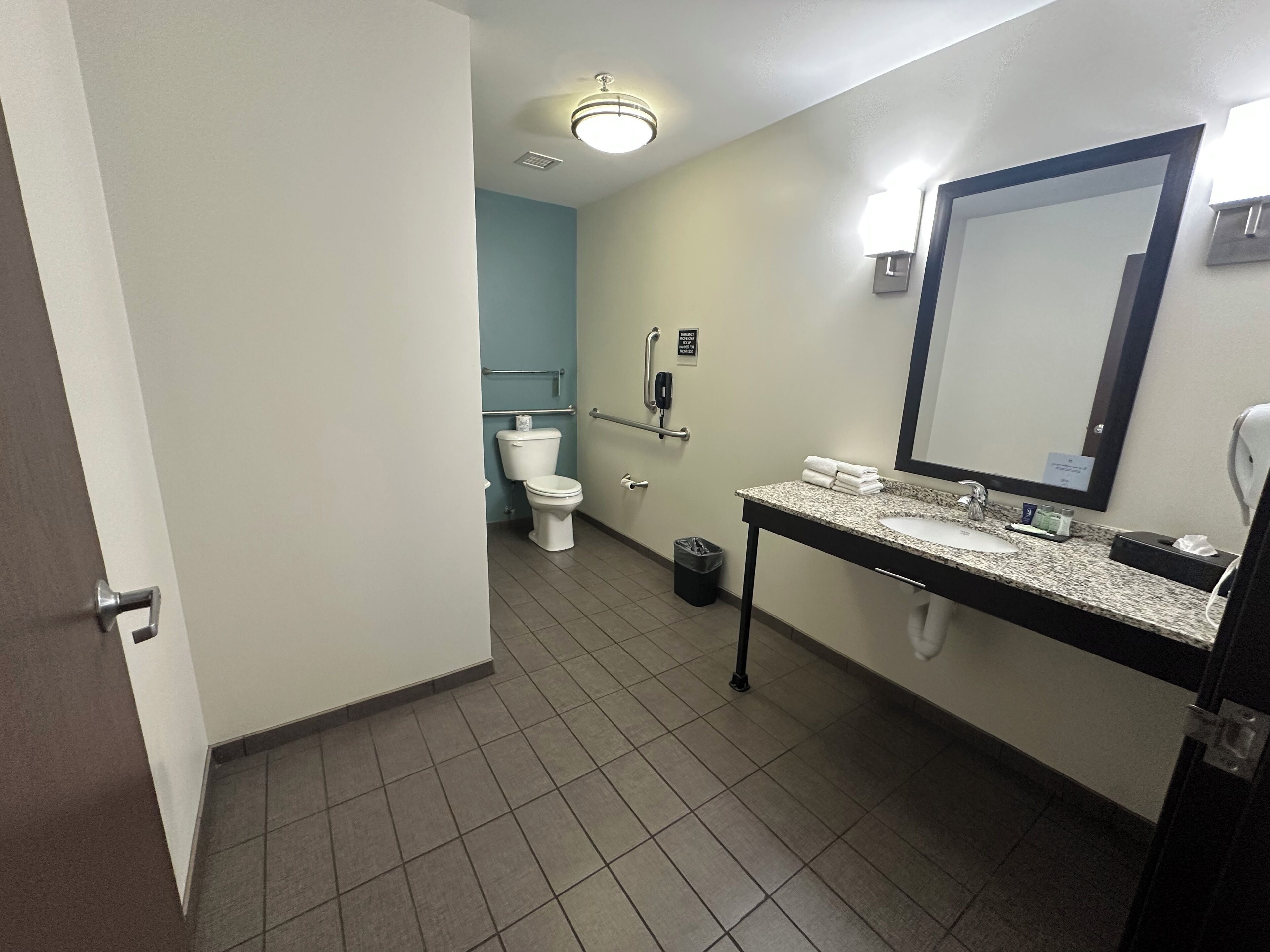 A bathroom with a sink, mirror, and toilet.