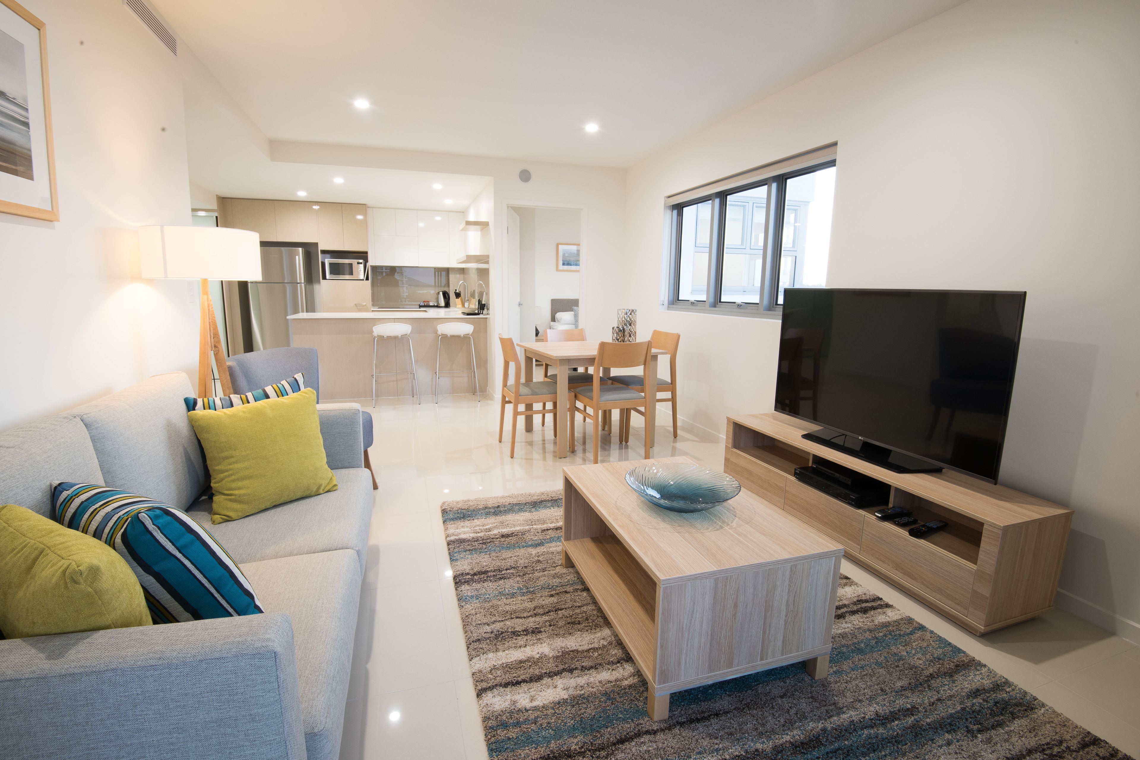 Two Bedroom Apartment | Living area | 50-inch flat-screen TV with digital channels, TV, Netflix