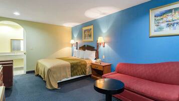 Desk, free WiFi, bed sheets