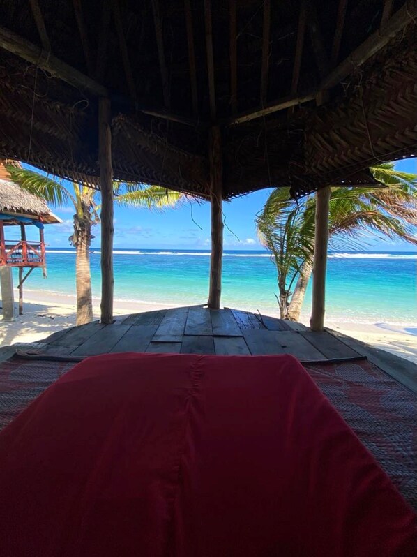 Private beach, white sand