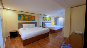 Superior Family Room | Iron/ironing board, bed sheets - Whiterock Beach Hotel + Waterpark (Subic)