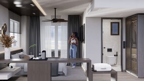 Habitación Deluxe con 1 cama matrimonial o 2 individuales | Caja de seguridad en la habitación y insonorización 