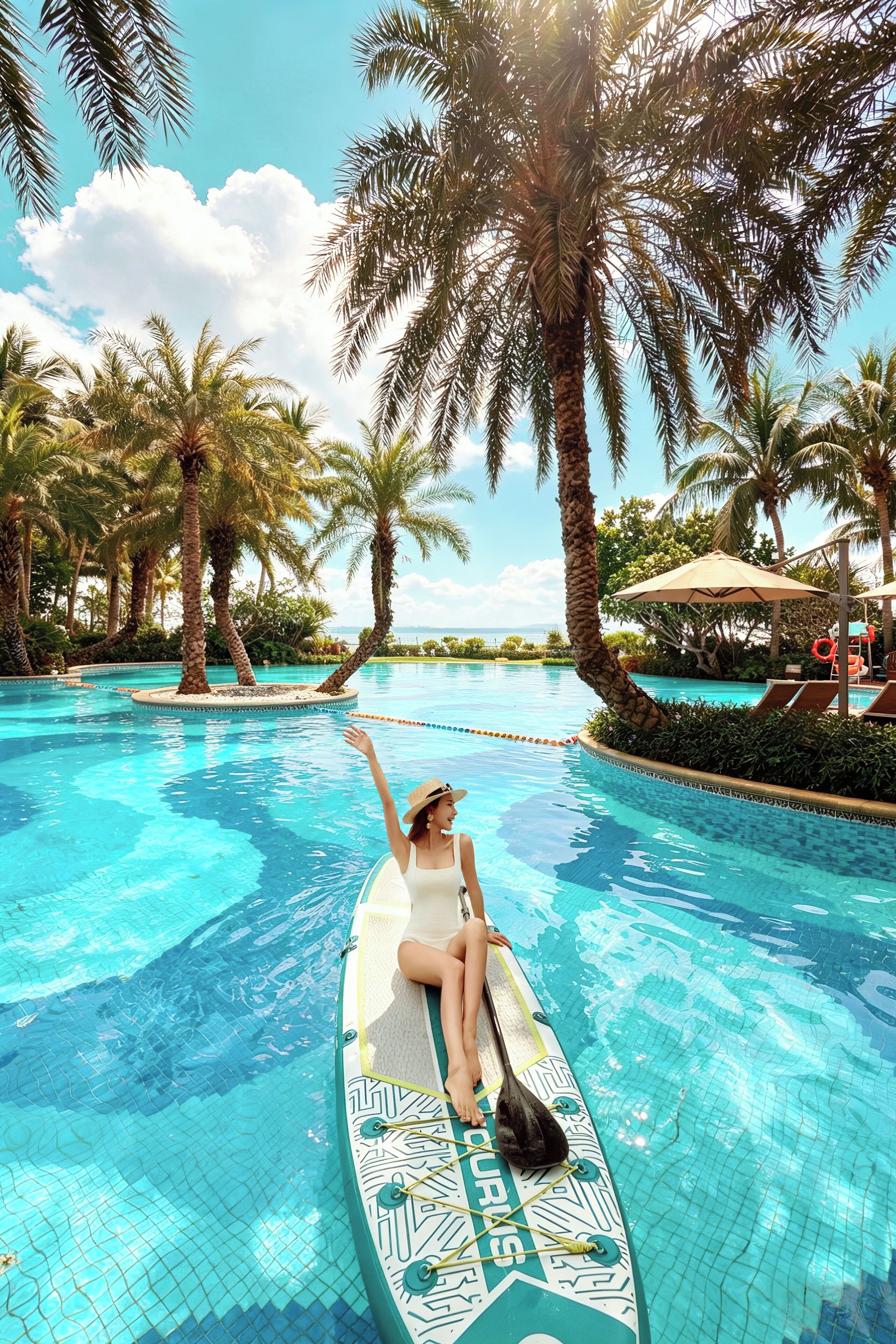 2 outdoor pools, open 7:00 AM to 10:00 AM, sun loungers