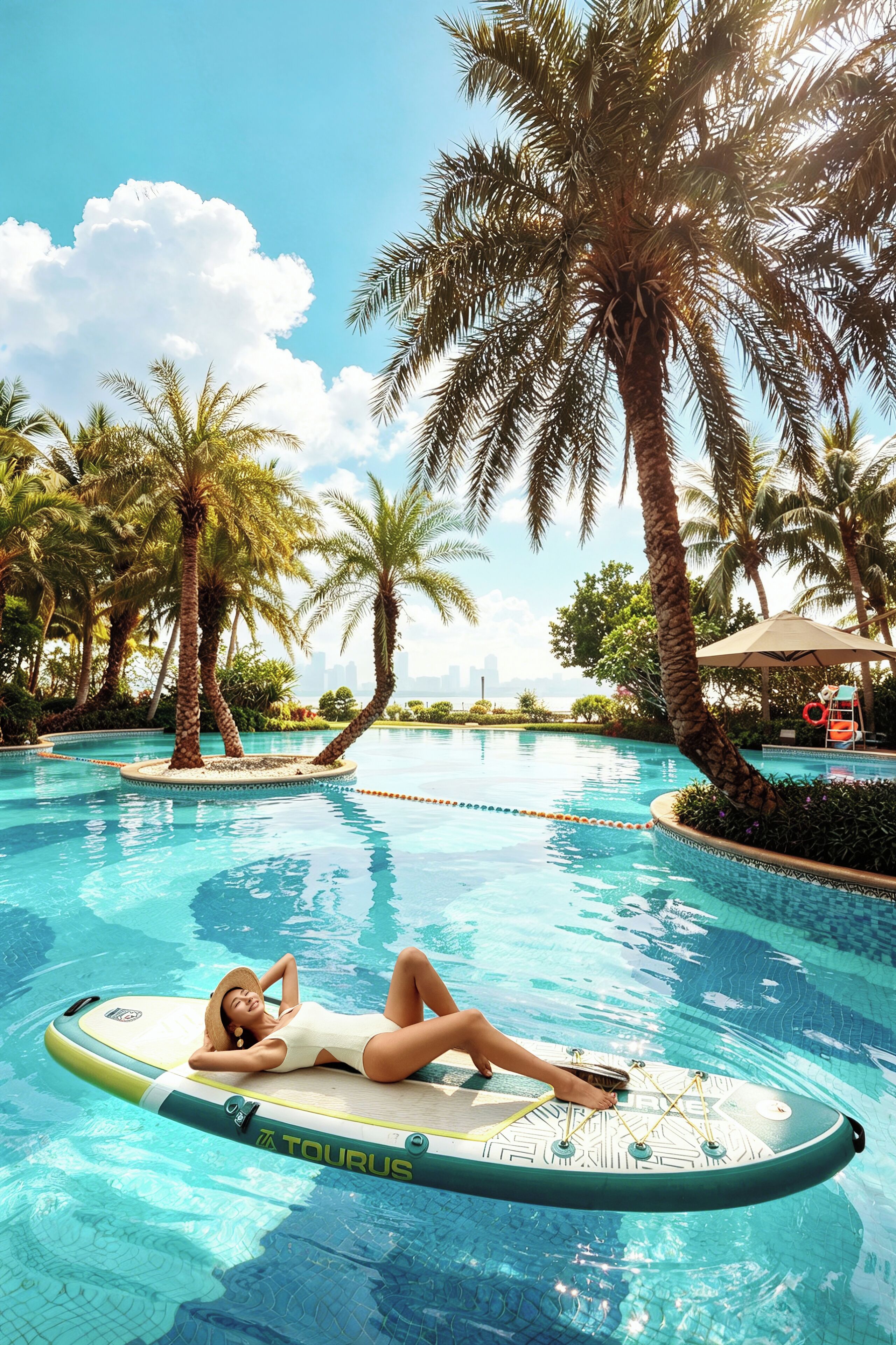 2 outdoor pools, open 7:00 AM to 10:00 AM, pool loungers