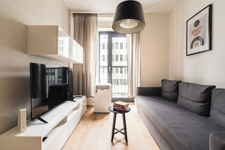 Economy Apartment, 1 Bedroom (Suche Myto) | Living area | Flat-screen TV