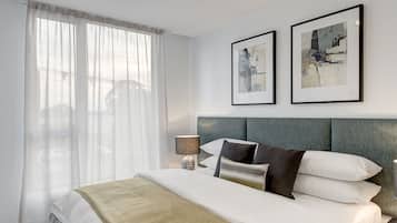 2 bedrooms, premium bedding, pillowtop beds, desk
