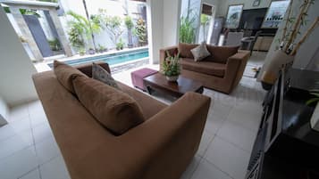 2 Bedroom Private Pool Villa | Living area | Flat-screen TV