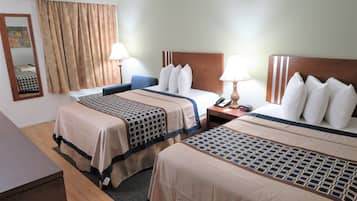 Standard Room, 2 Double Beds, Non Smoking | Desk, iron/ironing board, free cots/infant beds, rollaway beds