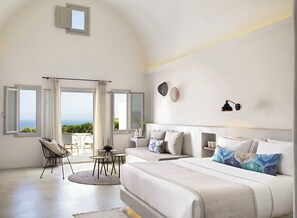 Sunset & Sea View Suite with Hot Tub | Premium bedding, minibar, in-room safe, individually decorated - Santo Pure Oia Suites & Villas (Santorini)