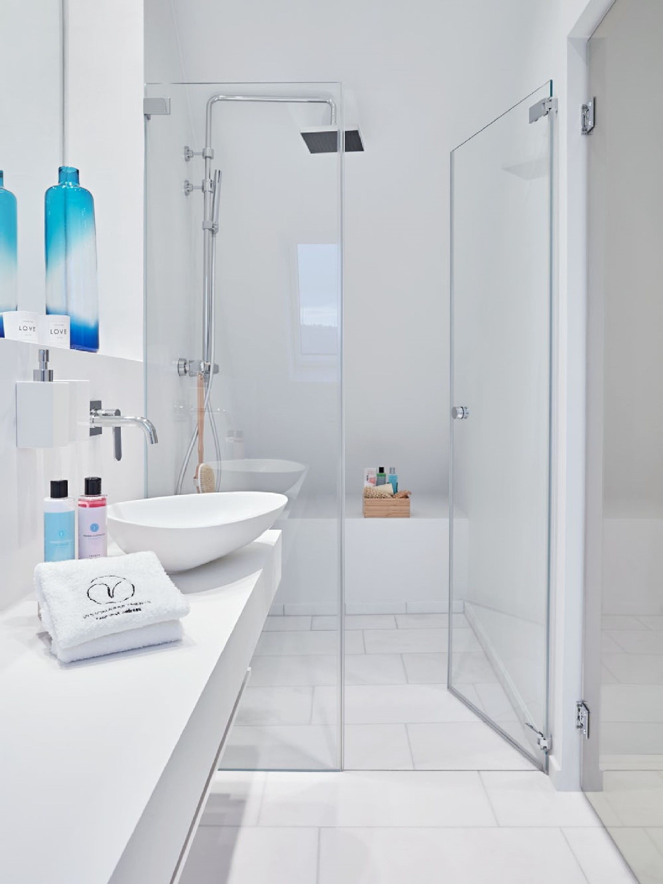 Hair dryer, towels, toilet paper