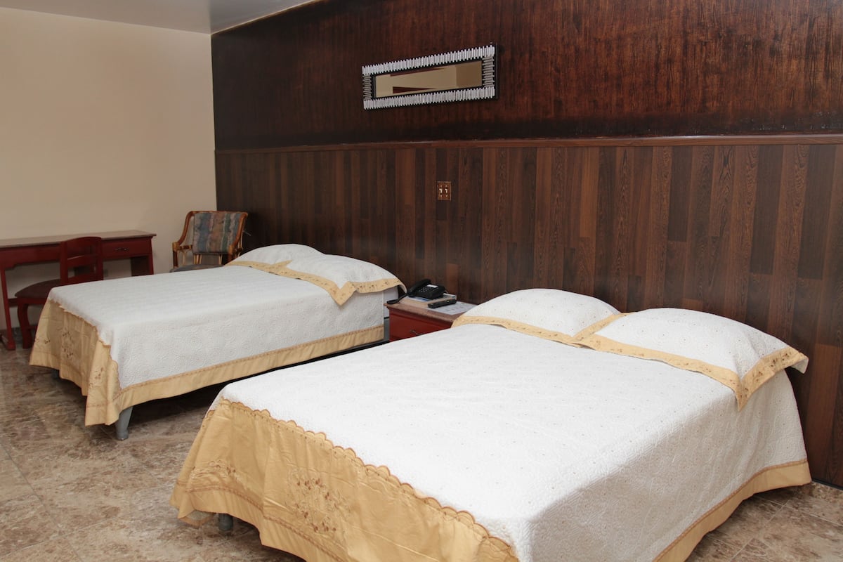 double room, 2 double beds | in-room safe, desk, iron/ironing board, free wifi