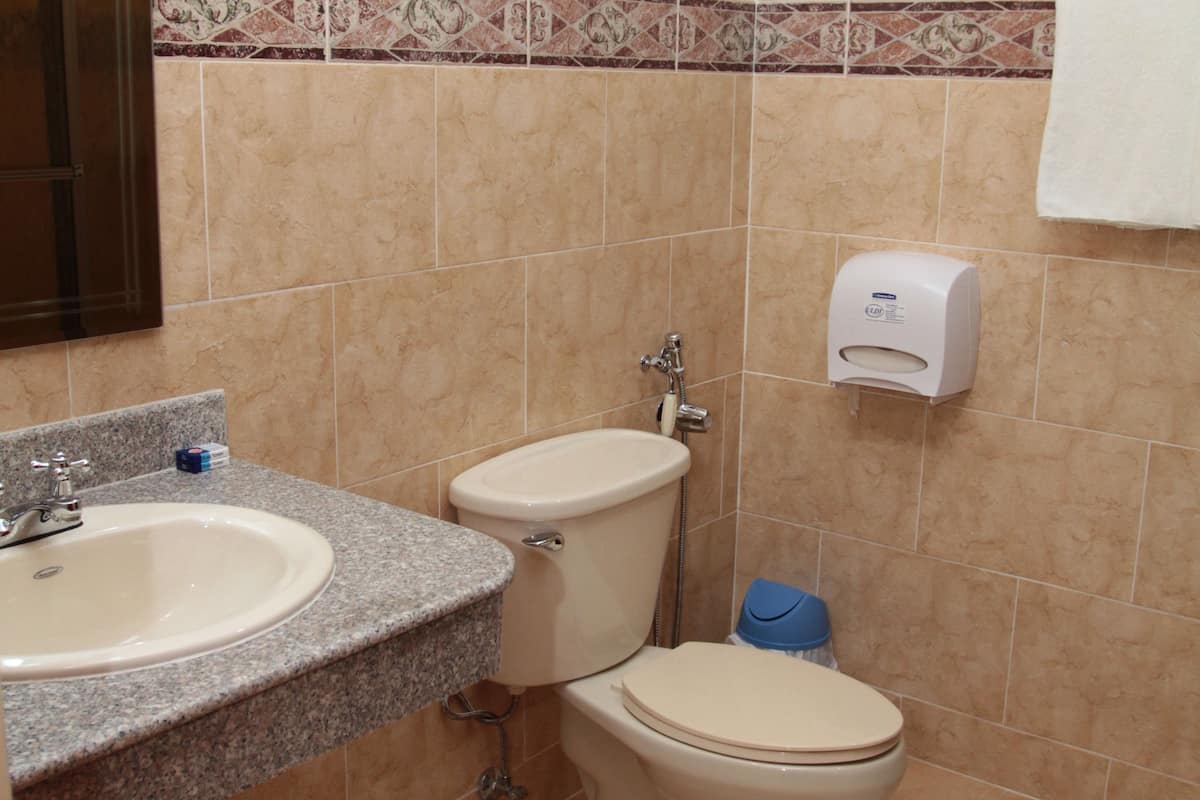 double room, 2 double beds | bathroom | shower, hair dryer, towels