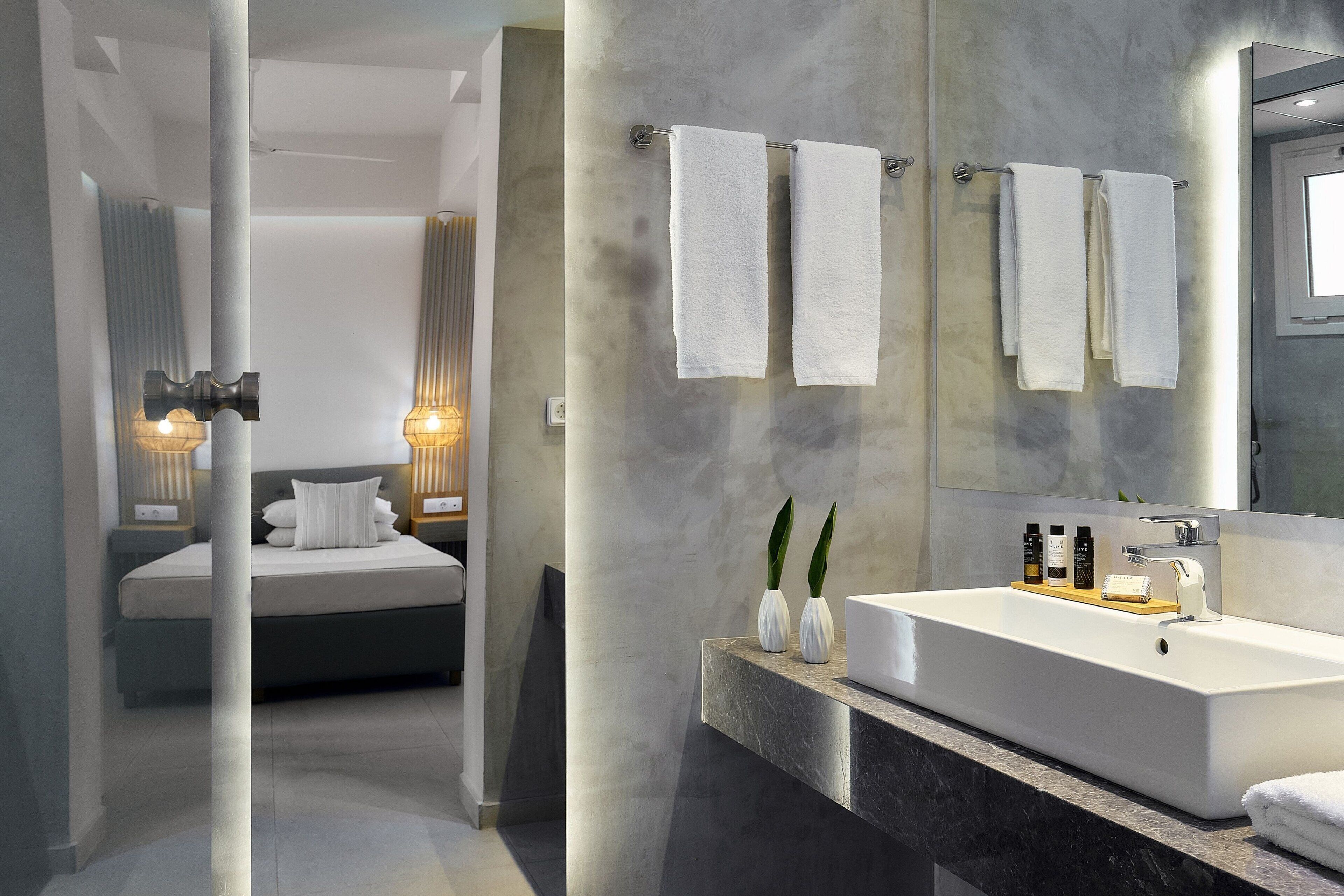 hair dryer, towels, shampoo, toilet paper