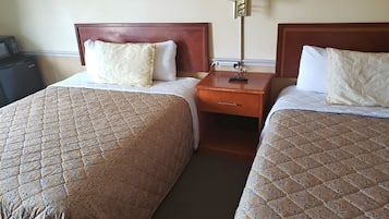Blackout drapes, iron/ironing board, free rollaway beds, free WiFi