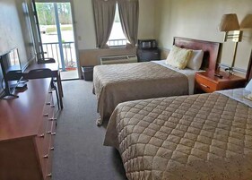 Blackout drapes, iron/ironing board, free rollaway beds, free WiFi