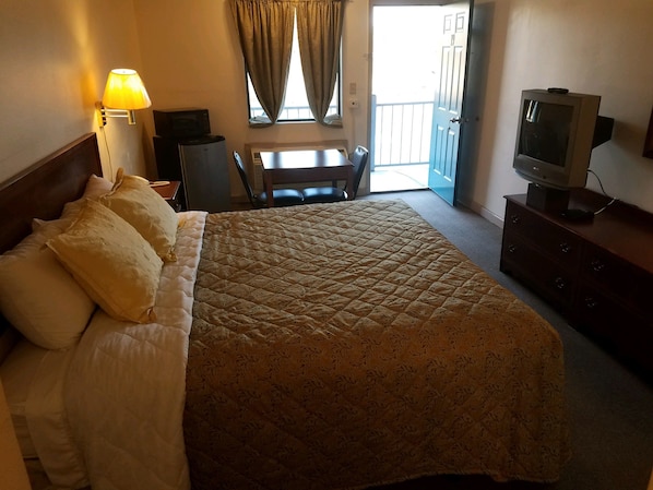 Blackout drapes, iron/ironing board, free rollaway beds, free WiFi