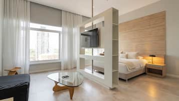 Kahden hengen premium-huone (Apart) | Ylelliset vuodevaatteet, untuvapeitot, memory foam -patjalliset sängyt