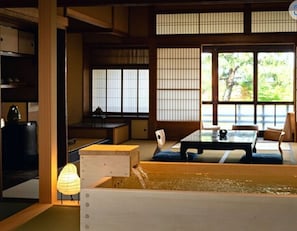 Suite Twin with Private Semi Outdoor Bath C, Non Smoking (Ages 13+ only, Stairs to access guestroom) | 2 bedrooms, premium bedding, down duvets, pillow-top beds - Nazuna Kyoto Nijo-jo (Kyoto)