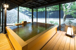 Two-beds Suite with Private Open-air Bath (Japanese Cypress Bath) | Bathroom | Separate bathtub and shower, spring water bathtub, designer toiletries - Ishinoya Izunagaoka (TKP Hotels & Resorts) (Izunokuni)