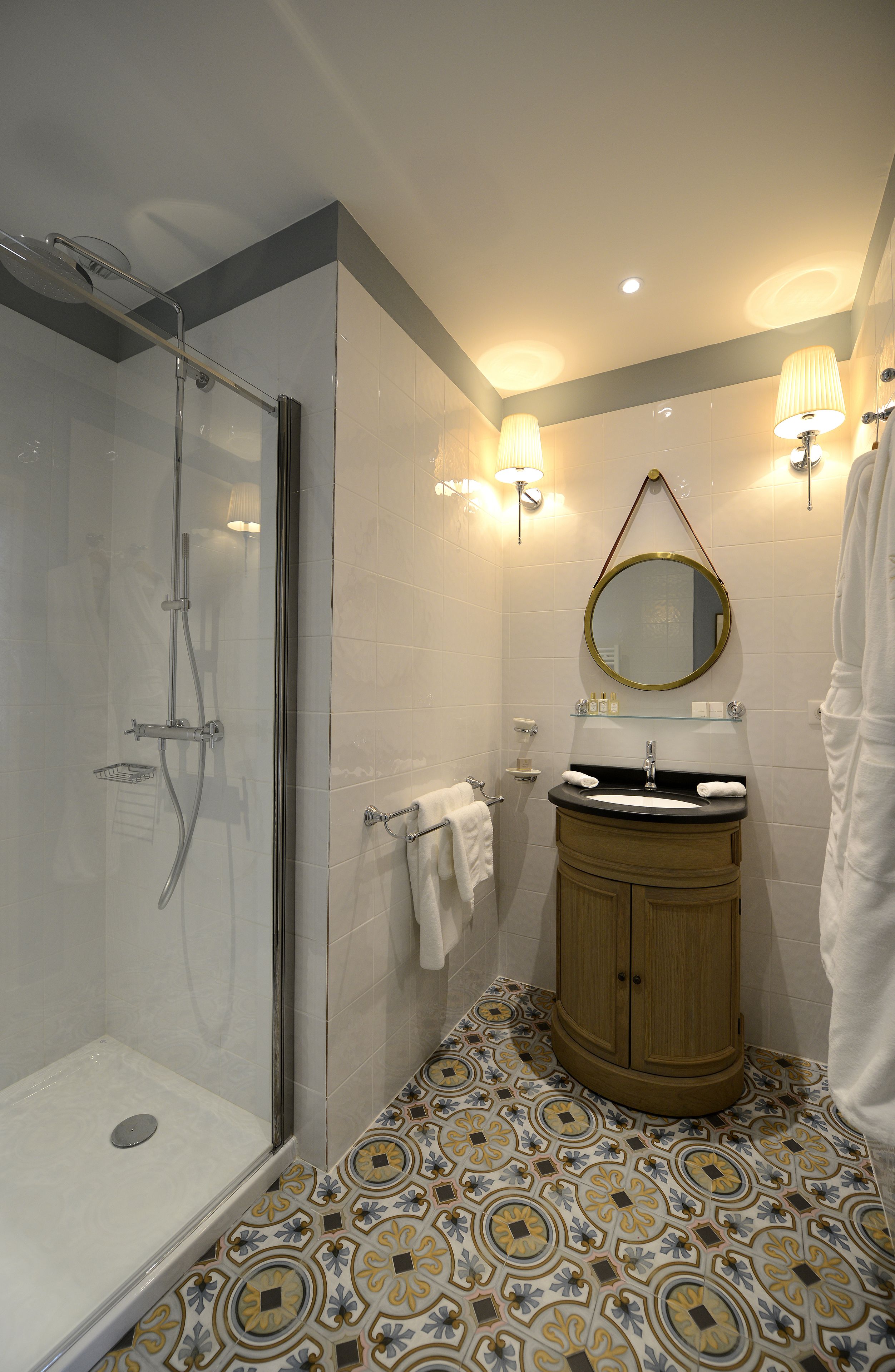 prestige room  | bathroom | designer toiletries, hair dryer, bathrobes, towels