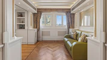 Family Suite, 2 Bedrooms, Sauna (St. Mark View and hot tub) | Living area | Flat-screen TV