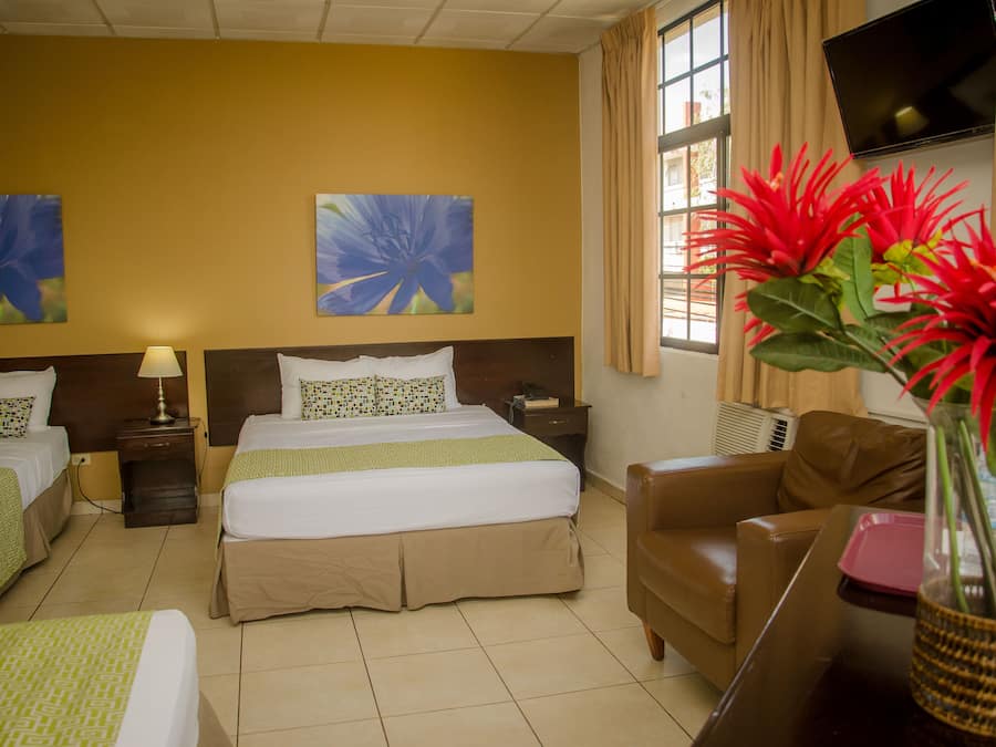 Desk, free WiFi, bed sheets