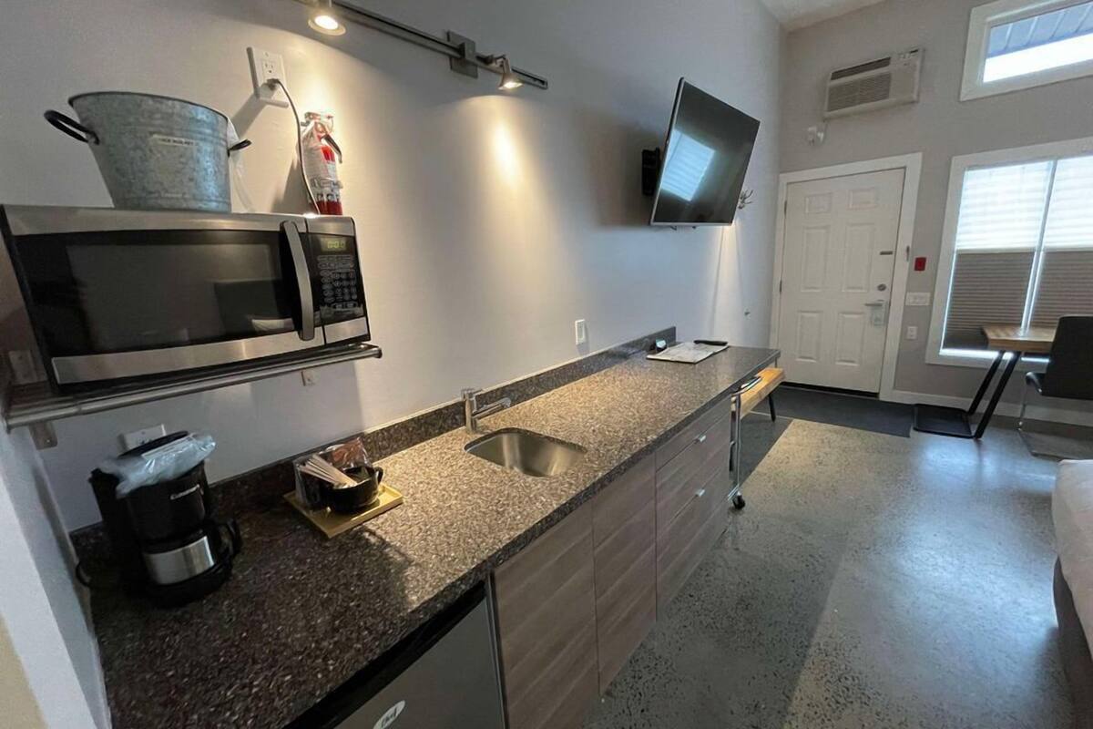 1 bedroom, laptop workspace, blackout curtains, iron/ironing board