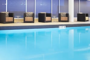 Indoor pool, open 6:00 AM to 10:00 PM, sun loungers