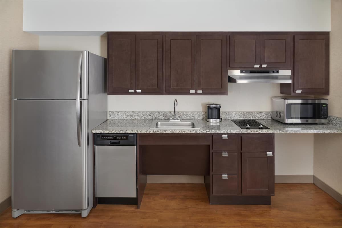 one king/two queen mobility/hearing accessible roll in-shower non smoking | private kitchen | full-sized fridge, microwave, stovetop, dishwasher
