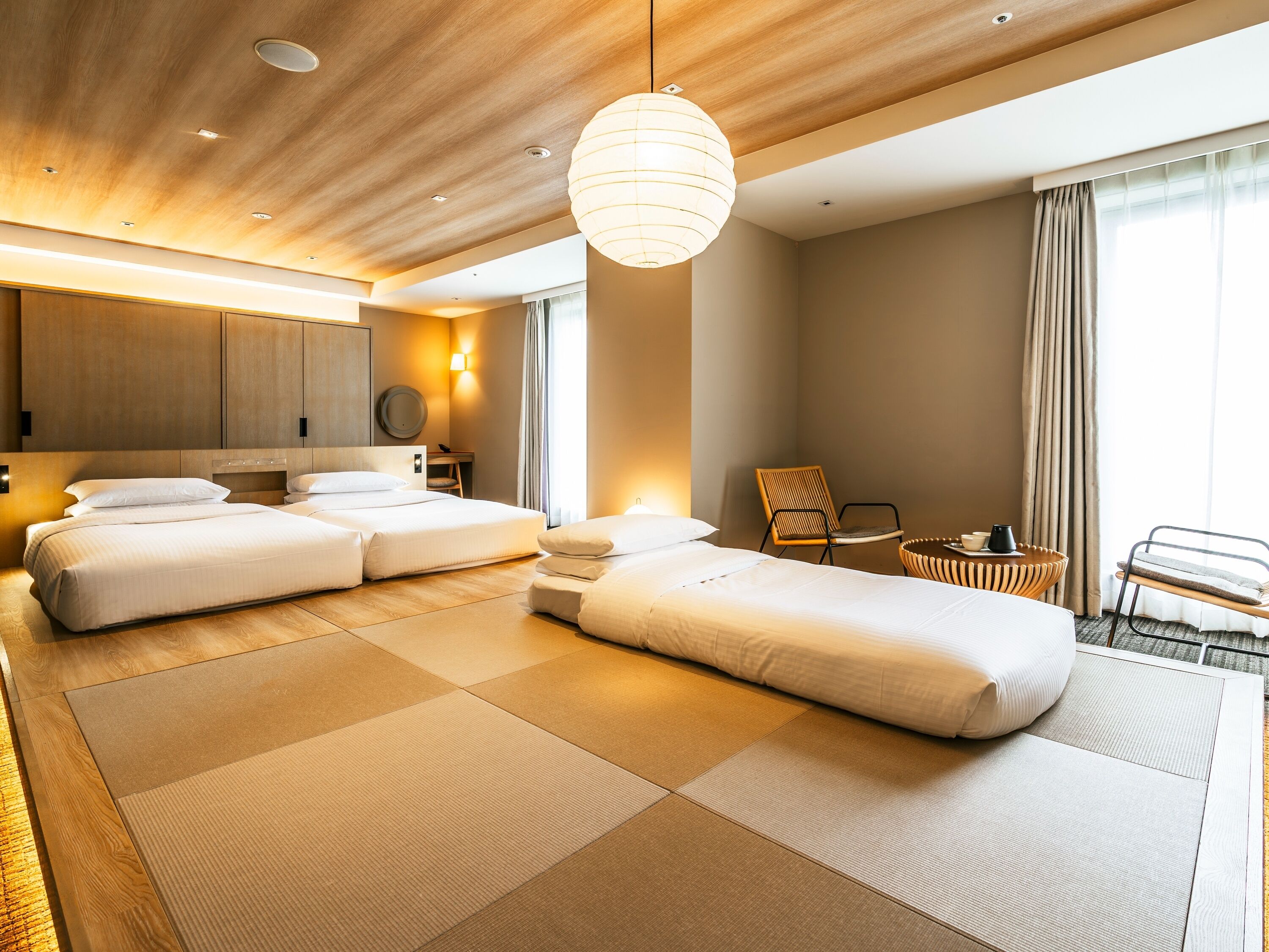 Modern Japanese-style Room [No Smoking] Extra beds will be provided depends on the number of adults | 高档床上用品、羽绒被、客房内保险箱、遮光窗帘