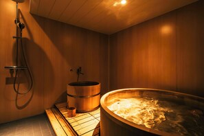 Spa Room & Double Room(separated room) [No Smoking] | Bathroom | Shower, free toiletries, hair dryer, slippers