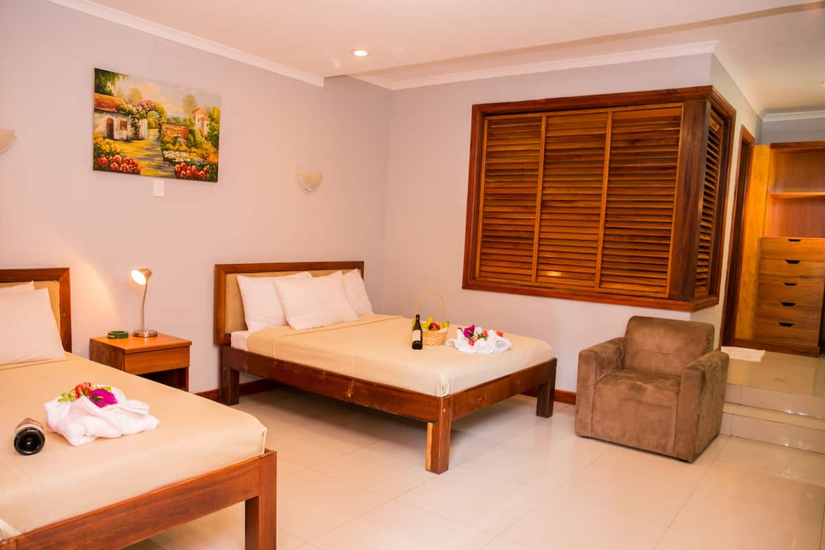 premium bedding, desk, iron/ironing board, bed sheets