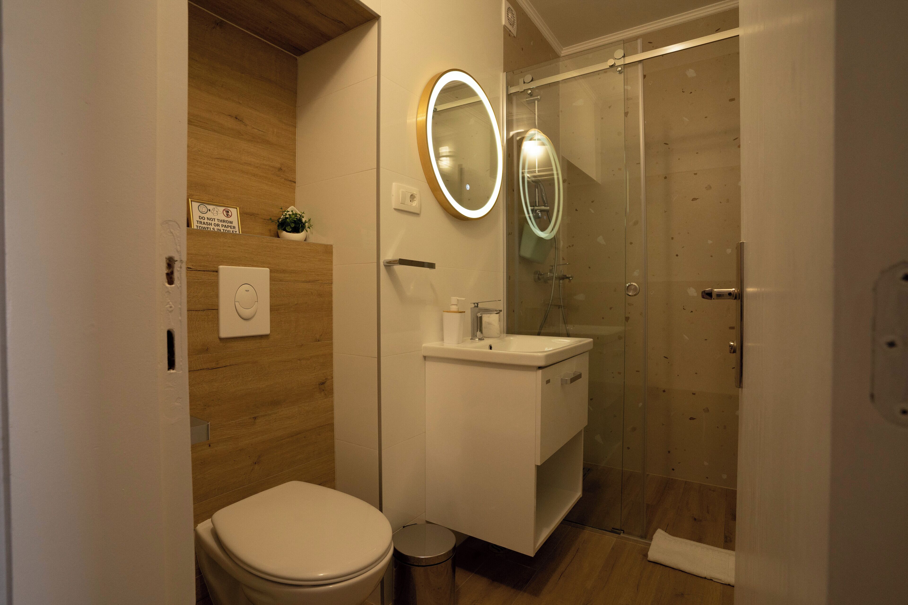 free toiletries, hair dryer, towels, toilet paper