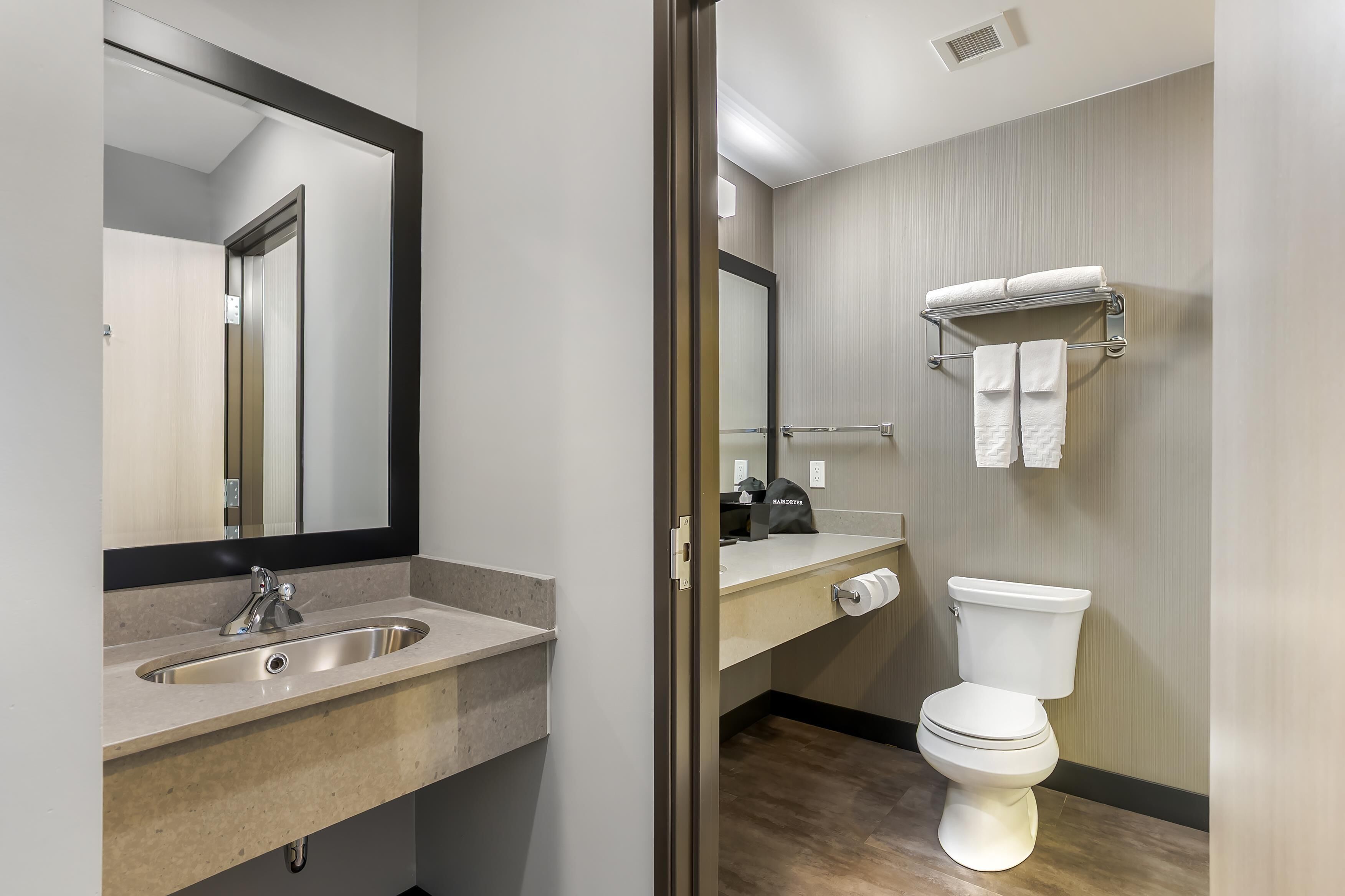 standard room, 1 king bed, non smoking (shower only) | bathroom | free toiletries, hair dryer, towels