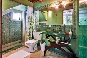 Dúplex, 1 habitación (Green) | Baño | Amenidades de baño gratuitas y toallas 