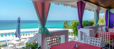 Breakfast, lunch, dinner served; local cuisine